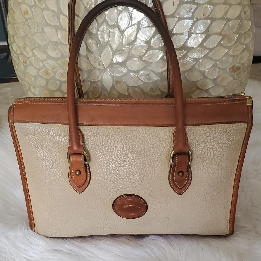 Dooney & Bourke Cream and Brown Satchel - Picture 15 of 16
